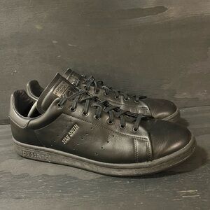 Adidas Stan Smith Lux Mens Size 13 Black Leather Carbon Athletic Shoes HQ6787
